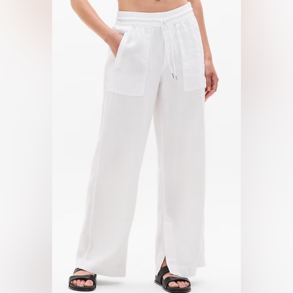 Athleta Pants - Athleta White Wide Leg Retreat Linnen Pants